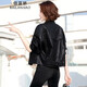 佰藍嬌 皮衣女短款2022春裝新款春季女裝春秋韓版時(shí)尚品牌女士皮夾克機車(chē)服小個(gè)子休閑寬松短外套上衣 黑色 M