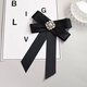 紀簡(jiǎn)韻領(lǐng)結女裝飾襯衫配件蝴蝶結衣服配飾襯衣領(lǐng)口別針學(xué)院風(fēng)領(lǐng)花胸針新 羅紋8號領(lǐng)結-黑色（別針二號）
