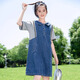 方糖姑娘少女牛仔連衣裙2025新款胖女孩高初中學生夏季大童寬松裙子學院風 5090DYR牛仔藍 L