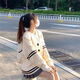 EPET復(fù)古休閑上衣開衫毛衣女春秋韓版寬松學(xué)院風(fēng)百搭針織衫情侶裝外套 米白色 版本 M 80-100