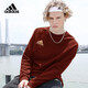 adidas阿迪達斯衛(wèi)衣長袖男士休閑寬松運動跑步長袖防風透氣圓領套頭衫 adiCSTL06-RG 【磚紅色】 M
