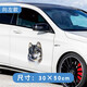 ps汽車(chē)貼紙個(gè)性劃痕遮擋防水車(chē)身裝飾油箱蓋貼花霸氣狼頭創(chuàng  )意貼膜紙 狼頭向左看大號/TA478-6