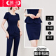 慕淘 職業(yè)西服套裝女夏季高端時(shí)尚氣質(zhì)女神范珠寶店酒店前臺面試工作服套裙 上衣 褲子 半裙(藍色) L