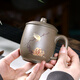 藏壺天下【七夕禮物】紫砂杯茶杯蓋杯青段純手工堆繪大容量杯子喜上眉梢