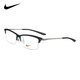 耐克（NIKE）中性款黑色鏡框銀色鏡腿板材半框眼鏡架眼鏡框 7915AF 034 55MM