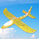 Fairy fly 手拋飛機泡沫滑翔機 親子互動(dòng)戶(hù)外玩具 直飛 旋轉 超大耐摔 全身亮燈炫彩 黃色
