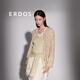 ERDOS 春夏精紡絲絨V領(lǐng)抽條短袖套衫顯白通勤簡(jiǎn)約女針織衫 青提綠 L 165/88A