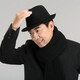帝陀羅秋冬季男帽中老年毛呢禮帽加厚老人帽棉帽保暖爸爸爵士帽冬帽男 黑色 正常頭圍58CM