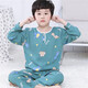 兒童棉綢睡衣薄款夏季長(cháng)袖男童男孩綿綢空調家居服睡衣套裝 軍綠色 雙長(cháng)星星龍 95號建議穿150cm