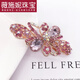 薇施妮（WEISHINI）韓版蝴蝶結(jié)發(fā)夾水晶彈簧夾鑲鉆優(yōu)雅頂夾子一字夾氣質(zhì)成人發(fā)飾 A1949-2輕絲纏-粉色A23-102