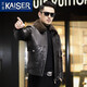 凱撒（KAISER）真皮夾克男2025新款水貂毛領(lǐng)真皮羽絨服男短款脫卸油蠟真皮羽絨服 黑色 XL (175) (適合120-140斤)
