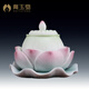 戴玉堂 陶瓷蓮花圣水杯佛堂佛教用品佛前供奉觀(guān)音供水杯供佛杯貢器貢品佛具用品大全 D14-101A 4.2吋蓮花水杯