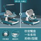 巴布豆嬰兒學(xué)步車手推車2025新款調(diào)節(jié)三合一多功能大底盤不易側(cè)翻帶音樂 藍(lán)色豪華款餐盤音樂盤腳墊推桿