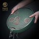 言和堂 陶瓷儲水干泡茶臺 圓形中式功夫茶具托盤(pán)簡(jiǎn)約家用茶道茶盤(pán)海 蓮蓬茶盤(pán)
