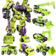 小牧馬nbk變形玩具機器人模型兒童金剛工程車(chē)大力神合體變形男孩挖掘機 錦江大力神6合體綠色