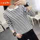 紅蜻蜓t恤女長(cháng)袖2026年秋季新款女裝衛衣條紋內搭女士打底衫女上衣 白色長(cháng)袖 XL