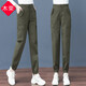 木榮束腳工裝褲女春秋季2026新款韓版高腰寬松哈倫休閑褲顯瘦直筒長(cháng)褲 軍綠 XL(建議115-125斤)