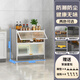 洛克菲勒餐邊柜廚房家用多層置物架防塵微波置物柜上翻門(mén)收納碗櫥柜子 2層60長(cháng)【35cm寬】2色可選