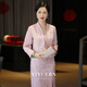 勤記國慶節(jié)婚禮喜媽媽禮服高端十一喜婆婆婚宴裝氣質秋冬新款旗袍 粉紅色 L