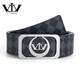 V.V.Brown 皮帶男牛皮褲帶不銹鋼平滑扣男士腰帶送岳父爸爸禮物推薦 黑色【拍下客服致電核實尺碼】