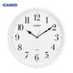 卡西歐（CASIO） 13英寸靜音掛鐘客廳鐘表時鐘表掛墻創(chuàng)意現(xiàn)代日式簡約石英鐘 經(jīng)典白IQ-88-7PF