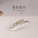 炙真銀樓990足銀發(fā)夾女可愛(ài)側邊朋友一字夾成人后腦勺學(xué)生和田玉蝴蝶發(fā)飾 紅瑪瑙珠發(fā)夾