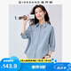 佐丹奴知識分子風(fēng)襯衫女純棉府綢破骨連肩中袖襯衣女05345463