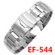 代用卡西歐精鋼手表帶EDIFICE金屬系列EF-521 EF-535 EF-543 544不銹鋼鏈男 544型號使用-銀色