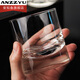 安知魚（ANZZYU）無鉛玻璃杯威士忌杯加厚烈酒杯聞香杯家用洋酒杯酒吧古典杯水杯 無花紋厚底杯250ml250ml1只