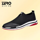零度Zero官方男鞋飛織鞋春夏新款百搭男鞋透氣網(wǎng)面鞋舒適一腳蹬懶人鞋 黑色Y91135 40