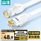 山澤（SAMZHE）六類網(wǎng)線 CAT6類千兆純銅扁平網(wǎng)線 電腦寬帶家用監(jiān)控網(wǎng)絡(luò)連接成品跳線 白色20米BBP620