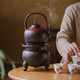 南莑圍爐煮茶家用室內(nèi)耐高溫碳爐戶外煮茶壺復(fù)古中式炭爐燒水壺煮茶器 漢鼎爐+宮燈壺1000ml