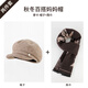 蘇木佰（SOMUBAY）中老年人帽子女?huà)寢屒锒Ｅ瘯r(shí)尚貝雷帽老奶奶冬天羊毛防寒鴨舌帽 摩卡【帽子+圍巾】 均碼【56-58CM】