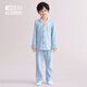 紅豆（Hodo）A類(lèi)抑菌防螨兒童純棉睡衣女孩長(cháng)袖外穿男童秋新款寶寶家居服套裝 男童澄空藍 140