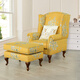 瑞曼莎美式田園老虎椅單人沙發(fā)歐式客廳老虎凳臥室沙發(fā)椅老虎凳單人椅子