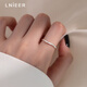 LnieerS925銀糖紙戒指輕奢食指戒素圈女指環(huán)夏小眾設(shè)計感尾戒送女友閨蜜 S925銀糖紙戒指