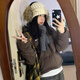 CTOX棉服女2024年新款冬季加厚棉襖冬裝學(xué)生面包服美拉德短款棉衣 咖色 M【100-110斤】