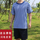 迷彩故事0?；晟捞籽b7?；晟郎弦滤俑赏笟鈶?hù)外藍白t恤男t夏季體能服套裝上 單上衣 180-185/92-96