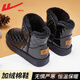 回力（Warrior）官方雪地靴女棉鞋女鞋冬季加絨加厚短筒厚底面包鞋子女 黑色38