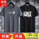 霧卡 【純棉2件】短袖t恤男純棉新品印花時(shí)尚寬松夏季T恤男士半袖潮流情侶裝打底衫 【純棉】SPAC深灰+KP黑色 4XL 建議180-195斤