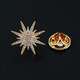 千寶萊微鑲鋯石六芒星男士胸針水晶星星胸花女防走光扣 太陽(yáng)花-香檳金