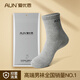 AUN愛(ài)優(yōu)恩防臭毛圈男襪加厚運動(dòng)籃球襪毛巾底中筒襪秋冬款 秋冬款3雙-1黑1白1灰 均碼