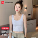 FitonTon吊帶背心女加絨加厚白色內搭U型美背遮副乳上衣外穿短款打底衫 S