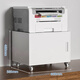 洛具匯打印機柜復印機柜一體工作臺傳真機底柜底座放置柜帶輪字移動(dòng)矮柜 白色460高-600寬585深