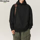 MMOPTOP美式麂皮絨牛奶絲衛衣男士秋冬季休閑連帽上衣VE55151 黑色 L
