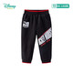 迪士尼寶寶（Disney Baby）迪士尼童裝男童休閑褲米奇字母印花長褲撞色兒童褲子 黑色 5歲/身高120cm