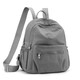 雙肩包女大容量時(shí)尚休閑女士背包學(xué)生書(shū)包多隔層媽咪包旅行背包純色輕便尼龍帆布包 灰色