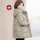 啄木鳥(niǎo)媽媽裝羽絨服女中長(cháng)款女士冬季中老年女裝時(shí)尚加厚外套冬裝Z 香檳色 4XL 適合135-145斤