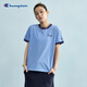 Champion冠軍拼色短袖T恤女25春夏青春校園風(fēng)復(fù)古潮牌休閑 藍(lán)色 M