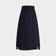 TNOM BIOWHE TB女夏新款前短后長(cháng)純色開(kāi)叉半身裙中長(cháng)款簡(jiǎn)約英倫風(fēng)氣質(zhì)顯瘦百褶裙 海軍藍 1/M